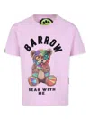 Barrow Pink T-shirt For Kids With Bear Print In Pink