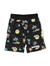 Barrow Graphic-print Track Shorts In Black