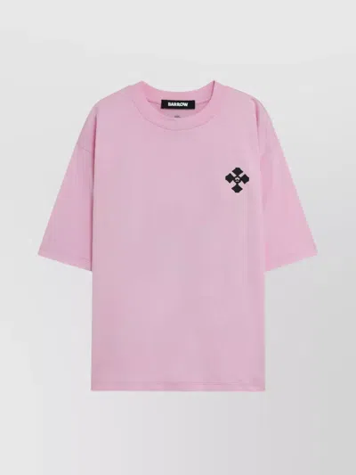 Barrow Graphic Print Unisex Crew Neck T-shirt In Pink
