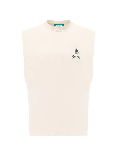Barrow Graphic Sleeveless T-shirt In Neutral