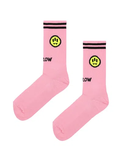 Barrow Kids' Graphic Striped Socks In Pink