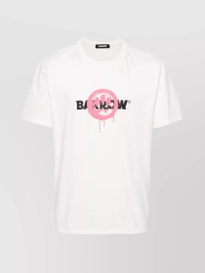 Barrow Graphic Symbol Crew Neck T-shirt In Bianco