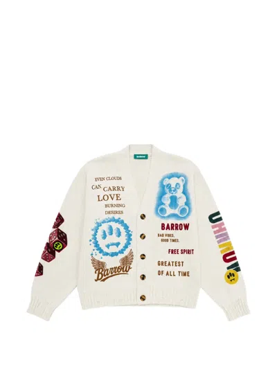 Barrow Graphic-print Button-up Cardigan In Neutral