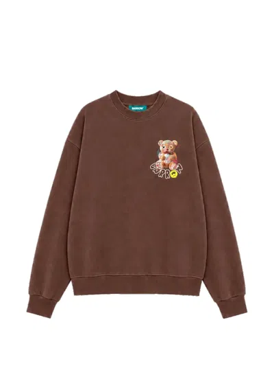 Barrow Graphic-print Cotton Sweatshirt In Brown