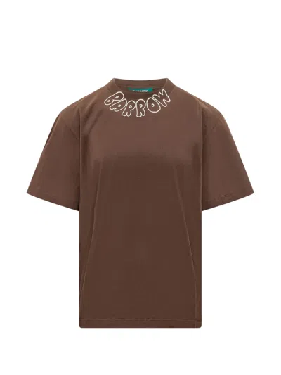 Barrow Graphic-print Cotton T-shirt In Brown