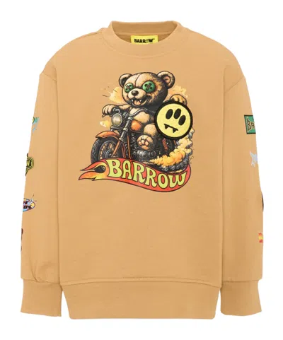 Barrow Graphic-print Patch-detail Sweater In Yellow