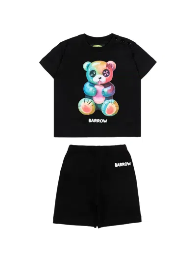 Barrow Babies' Graphic-print Shorts Set In Black