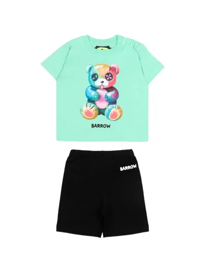 Barrow Babies' Graphic-print Shorts Set In Green
