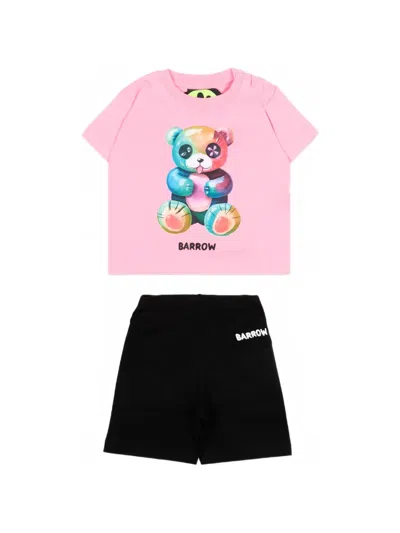 Barrow Babies' Graphic-print Shorts Set In Pink