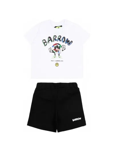 Barrow Babies' Graphic-print Shorts Set In Black
