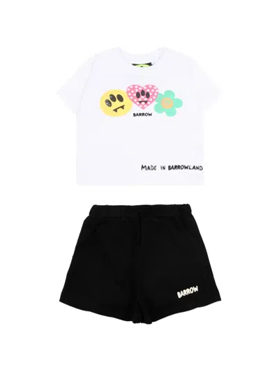 Barrow Babies' Graphic-print Shorts Set In White