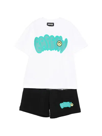 Barrow Kids' Graphic-print Shorts Set In White