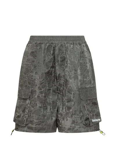 Barrow Crinkled Cargo Shorts In Gray