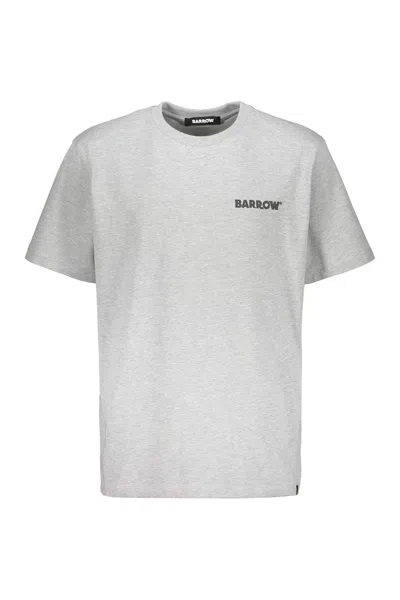 Barrow Gray Cotton T-shirt With Logo