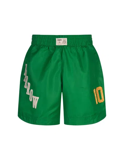 Barrow Green Nylon Basket Bermuda Shorts