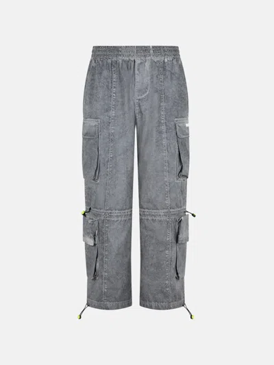 Barrow Grey Cotton Cargo Pants In Multi