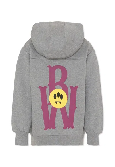 Barrow Grey Sweatshirt For Kids With Smiley In Gray