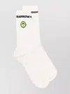 Barrow Happy Ankle Ribbed Socks Smiley In White