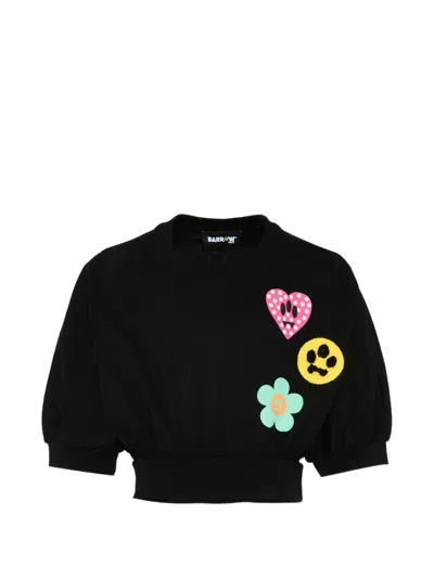 Barrow Kids' Heart Flower T-shirt In Black