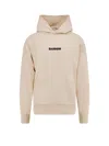 Barrow Hooded Cotton Sweatshirt Back Print In White