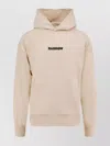 Barrow Hooded Cotton Sweatshirt Back Print In Neutral