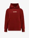 Barrow Cotton Sweatshirt With Hood And Graphic Back In Red