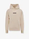 Barrow Hooded Cotton Sweatshirt Back Print In White