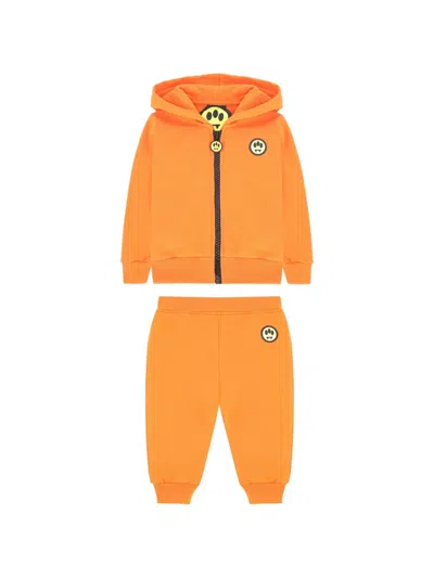 Barrow Babies' Hooded Fleece Tracksuit In Orange