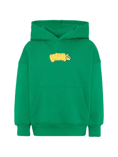 Barrow Kids' Hooded Printed Sweatshirt In Green