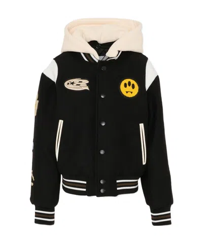 Barrow Hooded Varsity Jacket In Black