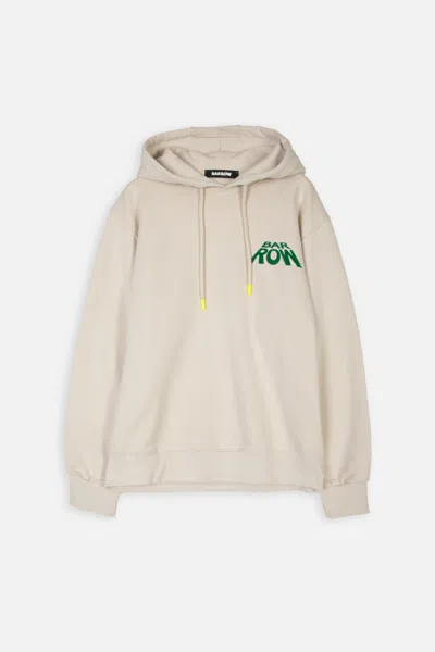BARROW HOODIE UNISEX OFF WHITE HOODIE WITH CHEST LOGO AND BACK GRAPHIC PRINT