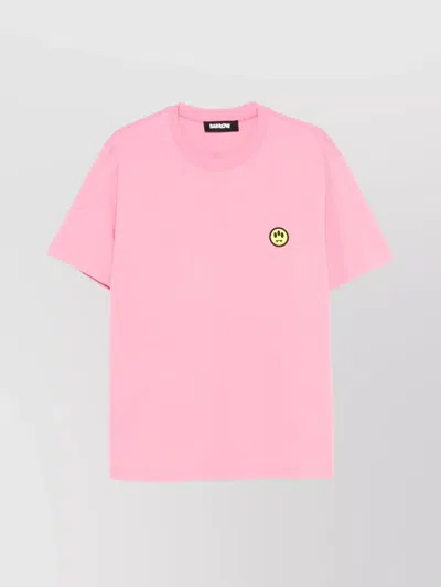 Barrow Iconic Smile Crew Neck T-shirt In Pink