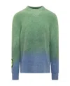 Barrow Intarsia-knit Logo Gradient-effect Jumper In Green