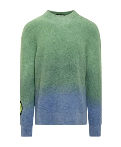 Barrow Intarsia-knit Logo Gradient-effect Jumper In Green