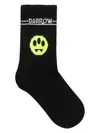 Barrow Intarsia Knit-logo Socks In Black