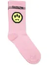 Barrow Pink Socks For Kids With Logo And Smiley In Pink