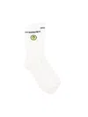 Barrow Happy Ankle Ribbed Socks Smiley In White