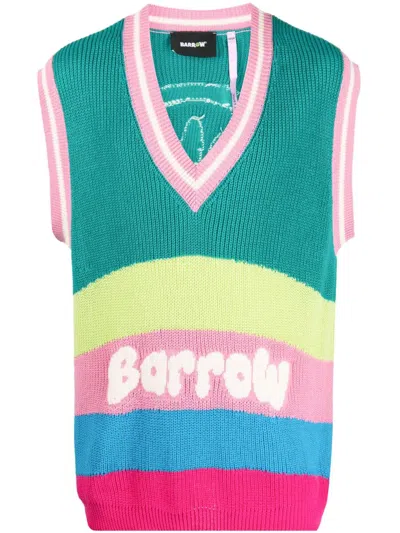 Barrow Intarsia-knit Logo Vest In Multicolor