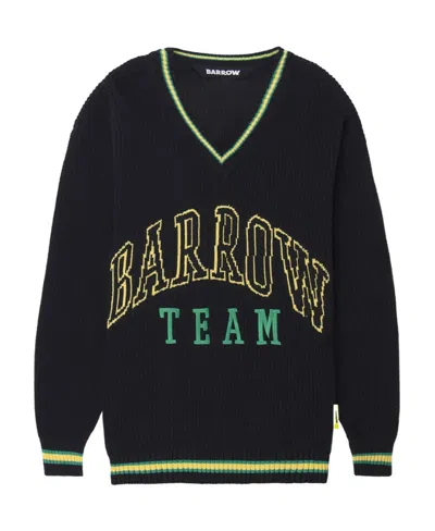Barrow Intarsia-logo Knitted Jumper In Black