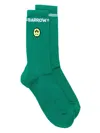 Barrow Intarsia-logo Socks In Green