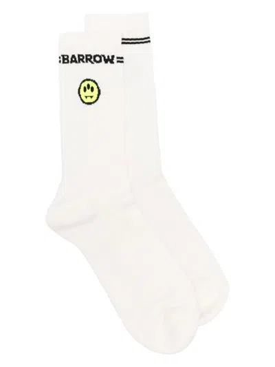 Barrow Intarsia-logo Socks In White