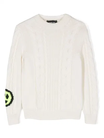 Barrow Kids' Intarsia-logo Sweater In Neutrals
