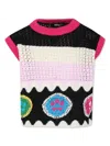 Barrow Intarsia Signature Smile Knitted Top In 黑色