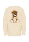 Barrow Ivory Cardigan For Girl With Bear In White