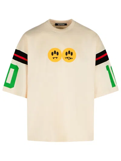 Barrow Ivory Cotton T-shirt In Beige