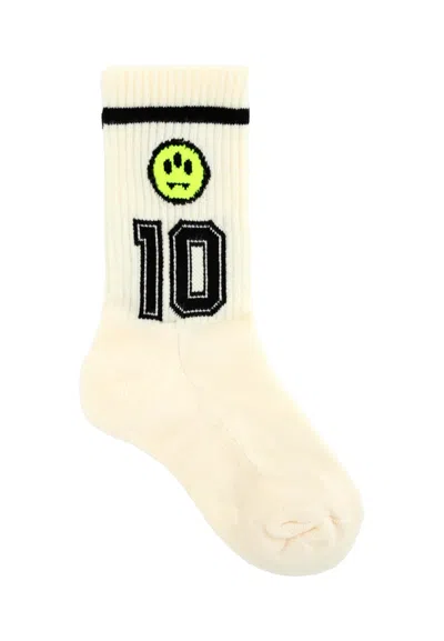 Barrow Ivory Socks For Kids With Smiley In White
