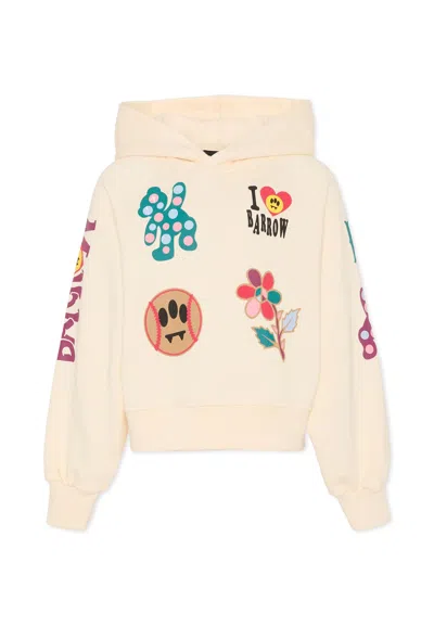 BARROW IVORY SWEATSHIRT FOR GIRL WITH SMILEY