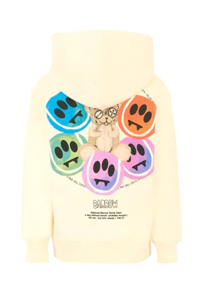 Barrow Ivory Sweatshirt For Kids With Logo In Neutral