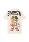 Barrow Ivory T-shirt For Kids With Bear Baseball Print In White