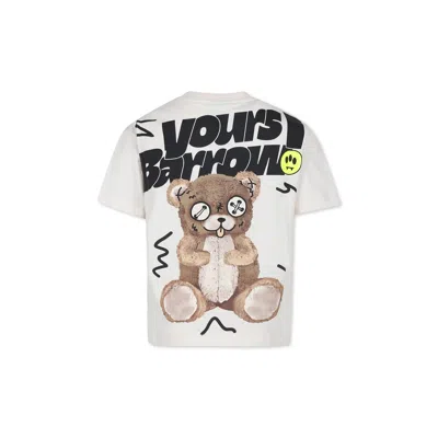 Barrow Ivory T-shirt For Kids With Bear Print In White